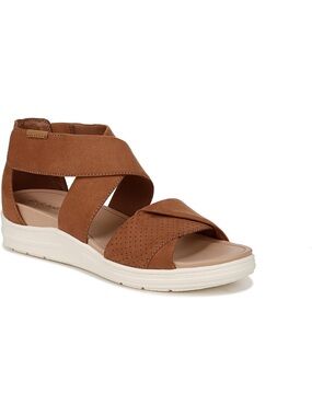 DR SCHOLLS Time Off Fun Wedge size 9 Women’s Brown Crisscross Comfort Sandals